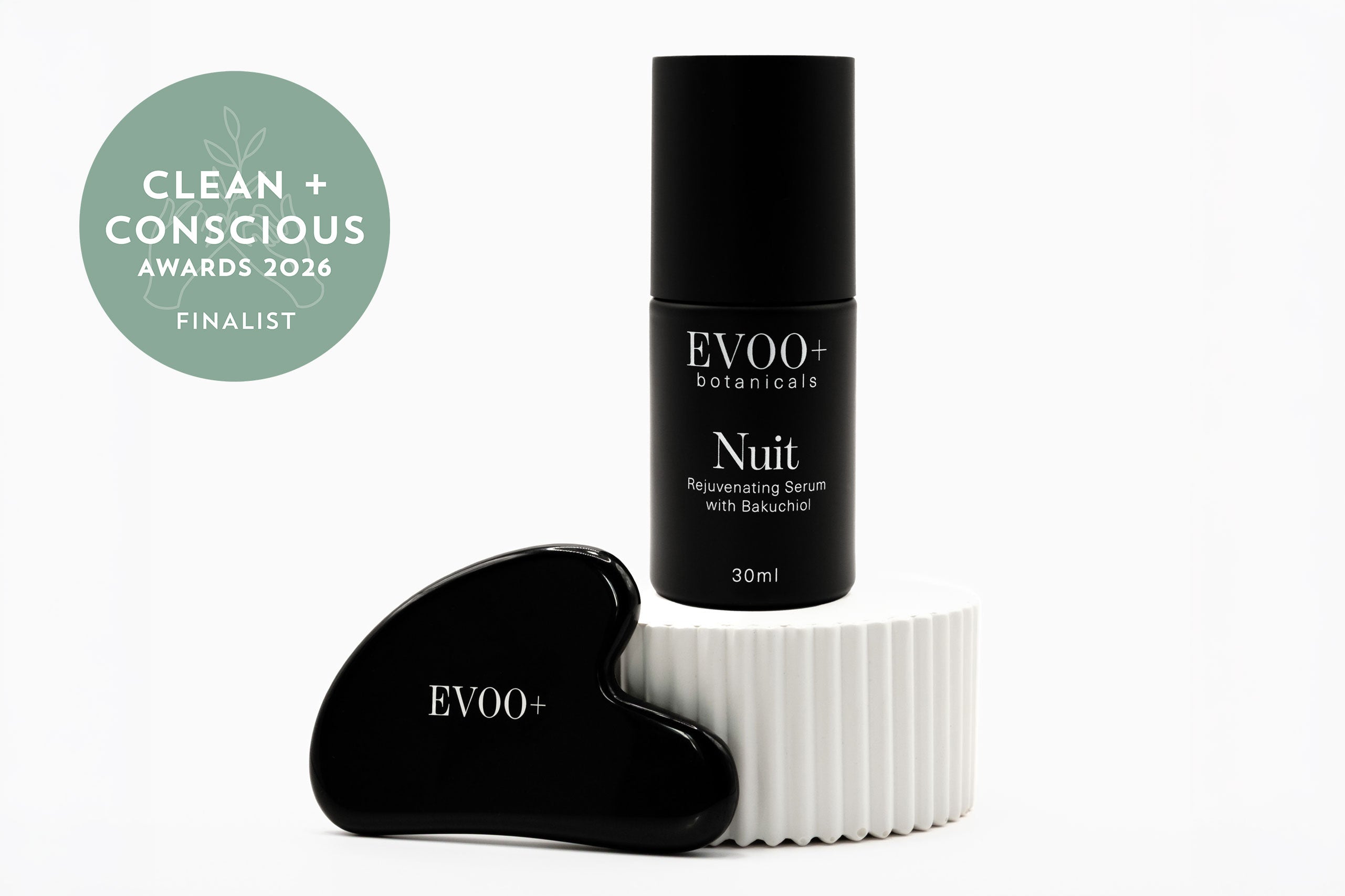 Nuit by EVOO+ botanicals is a finalist in the Clean and Conscious Awards 2026