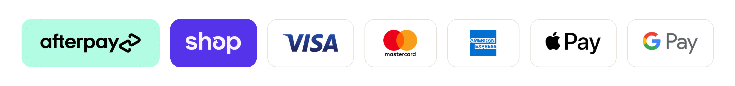 Afterpay, Shop App and major payment cards accepted. 